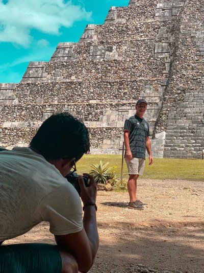 "A Beautiful Game," has found itself being filmed in numerous iconic locations. Evans is seen here filming at Chichen Itza, known as one of the Seven Wonders of The World in Mexico. Evans became the second solo artist to film there, with singer Jennifer Lopez being the first. (PRNewsfoto/Thematic Productions)