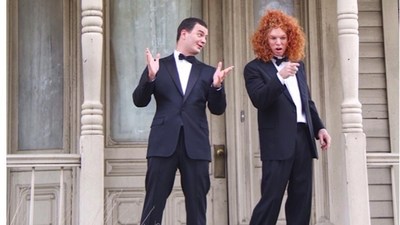 Comedian Carrot Top joined Brian Evans in the first ever music video filmed at "The Bates Motel." Approved by The Alfred Hitchcock Estate, the video was filmed on the iconic film lot for the movie "Psycho." (PRNewsfoto/Thematic Productions)