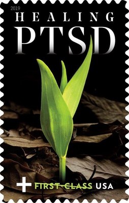 The U.S. Postal Service today issued this semipostal stamp to help raise funds for those diagnosed with post-traumatic stress disorder (PTSD).