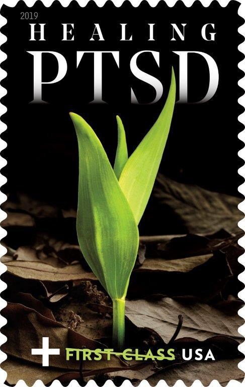 The U.S. Postal Service today issued this semipostal stamp to help raise funds for those diagnosed with post-traumatic stress disorder (PTSD).