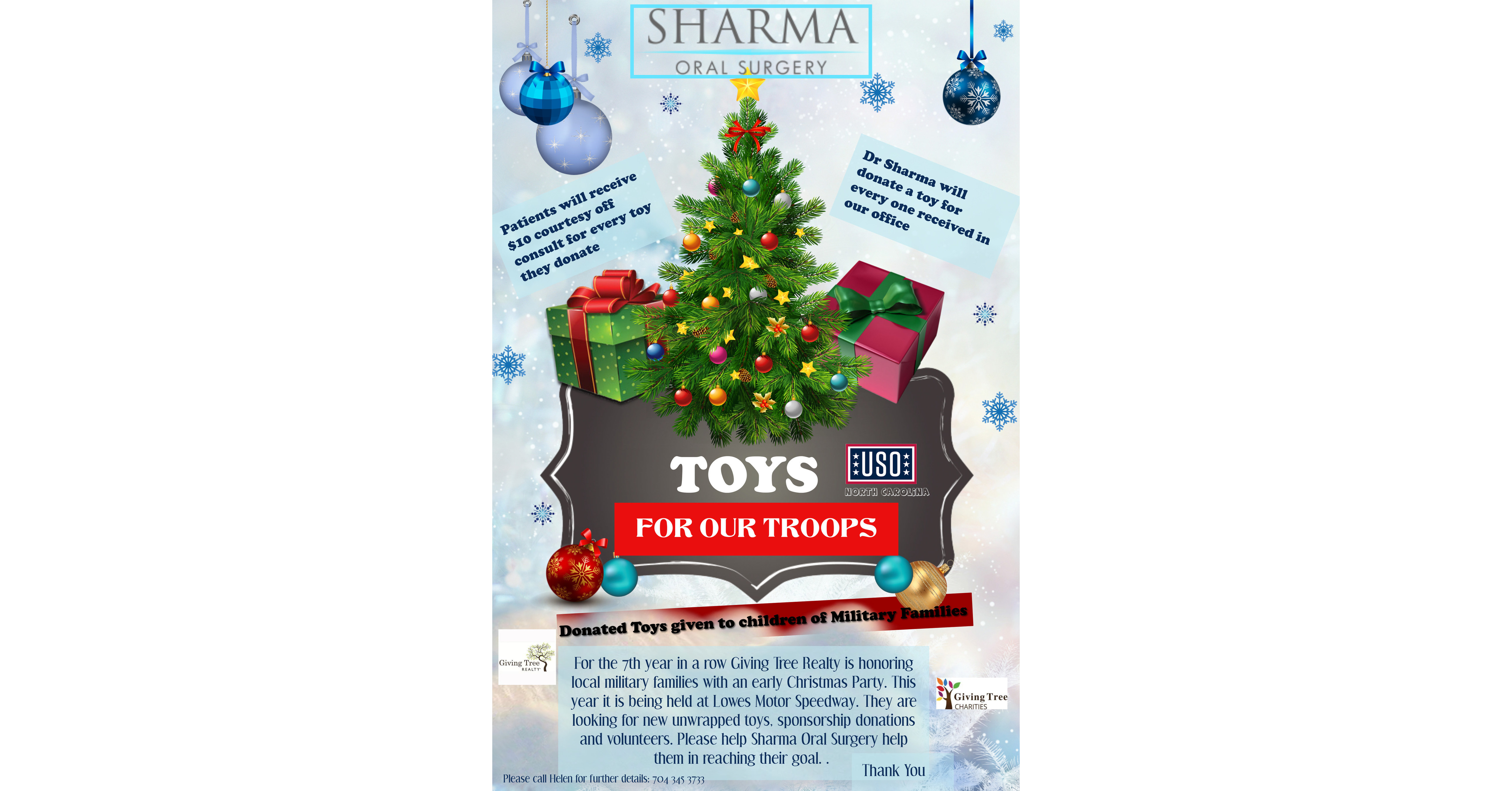 Sharma Oral Surgery Supporting "Toys For Our Troops"
