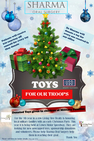 Sharma Oral Surgery Supporting "Toys For Our Troops"