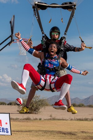 Harlem Globetrotters Celebrate World Trick Shot Day With First-Ever "Skydiving Trick Shot"