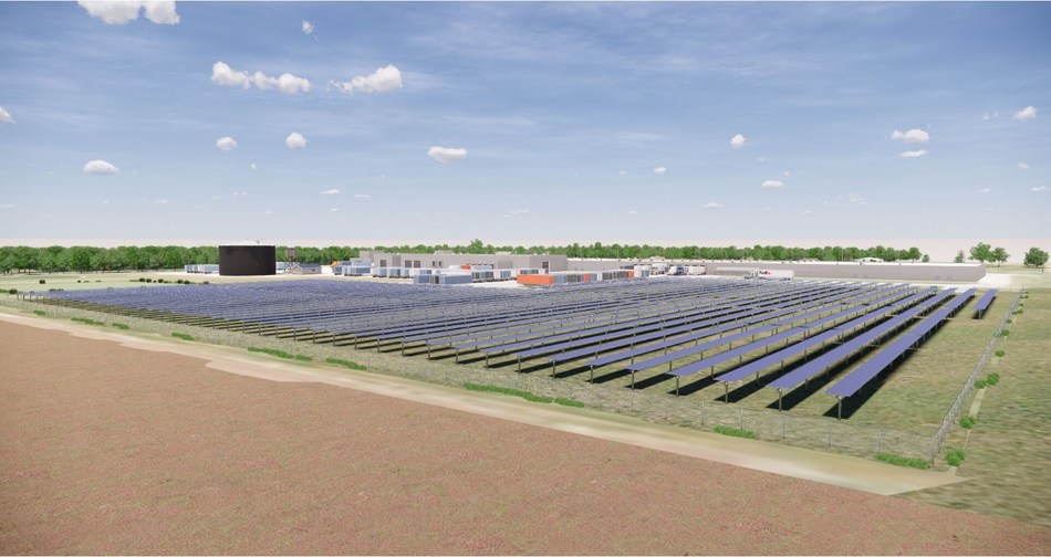 Rendering of the solar farm at St. Elmo, IL Conagra facility