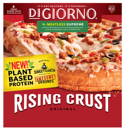 DIGIORNO Rising Crust Meatless Supreme with SWEET EARTH Awesome Grounds.