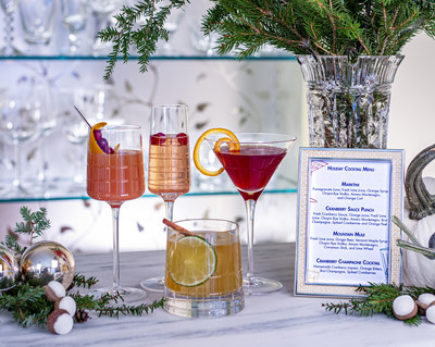 4 guaranteed crowd-pleaser holiday cocktails from Entertaining Expert  Mark Addison, author of the award-winning book "Cocktail Chameleon": Cranberry Sauce Punch, Cranberry Champagne Cocktail, Mountain Mule, The Marktini