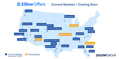 Zillow Offers markets as of December 9, 2019.