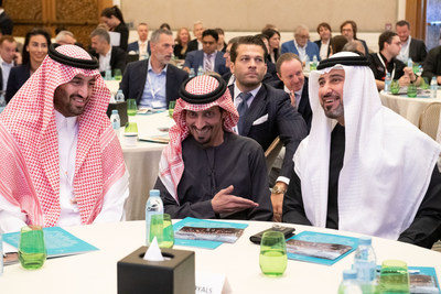 #3 – (left to right) H.R.H. Prince Abdulaziz Bin Faisl Al Saud, Kingdom of Saudi Arabia; H.H. Sheikh Sultan Bin Abdullah Bin Sultan Al Qasimi, UAE; Mohamed Al Banna, CEO & Managing Director, LEAD Ventures - The Office of Sheikh Sultan Bin Abdullah Al Qasimi, UAE.