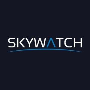 The SkyWatch logo on a dark background