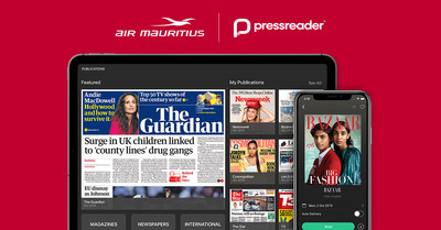 Air Mauritius continues to invest in premium products, like PressReader, to bring a world-class travel experience to the world-class destinations they serve. (CNW Group/PressReader Inc.)