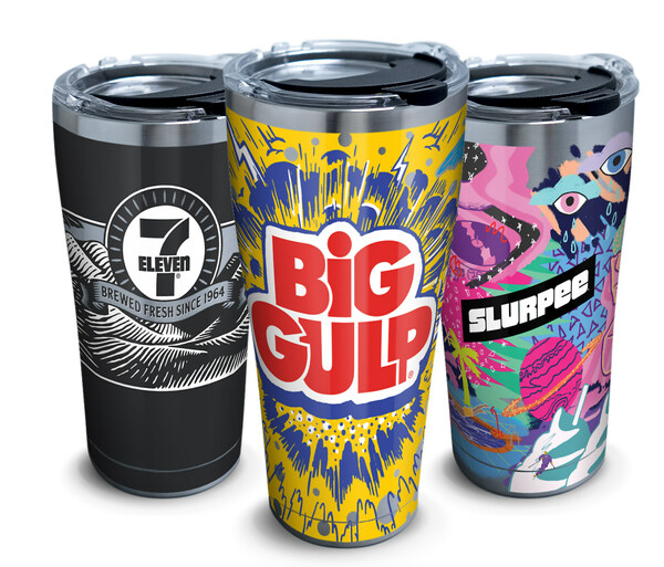 Get ‘em while they’re hot … and cold! 7-Eleven, Inc. is offering limited-edition cups for each of its signature proprietary beverages – Slurpee®, Big Gulp® and coffee – that include a year of free beverages. Available exclusively on the convenience retailer’s 7-eleven.com website* for a one-day sale starting Dec. 11 at 12 p.m. EST, the 20-ounce coffee and Slurpee cups and 30-ounce Big Gulp cups are stainless-steel Tervis tumblers. Each branded cup has a unique design and comes in a gift box.