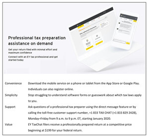 TaxChat™, powered by EY, offers tax preparation directly to individual US taxpayers