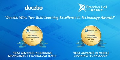Docebo Wins 2 Gold 2019 Brandon Hall Group Excellence Awards (CNW Group/Docebo Inc.)