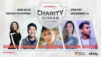 The Hyper X charity stream in partnership with eBay includes popular streamers competing in head-to-head matchups to raise money to benefit children in hospitals.