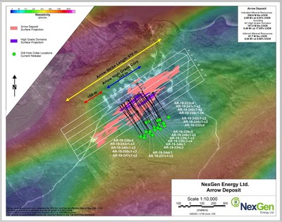 Figure 3: Arrow Deposit Drill Hole Locations (CNW Group/NexGen Energy Ltd.)