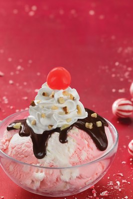 December’s Flavor of the Month, Jolly Mint, joins Baskin-Robbins’ festive holiday lineup and looks and tastes like candy canes in ice cream form.