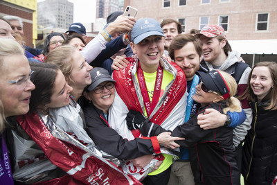 St. Jude patient Adam Cruthirds is embraced by members of his fundraising and support team after he completed the annual St. Jude Memphis Marathon in Memphis, Tenn. on Saturday, December 7, 2019. Adam set a goal to raise $1 million while he was in treatment at St,. Jude and surpassed that goal with support from Adam's Army. St. Jude patient Adam Cruthirds is embraced by members of his fundraising and support team after he completed the annual St. Jude Memphis Marathon in Memphis, Tenn. on Saturday, December 7, 2019. Adam set a goal to raise $1 million while he was in treatment at St,. Jude and surpassed that goal with support from Adam's Army.