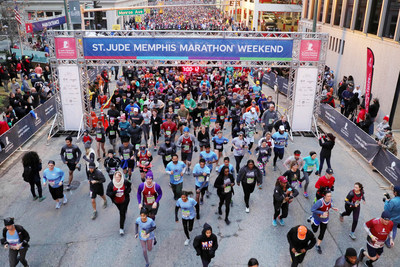 More than 26,000 participants take part in the annual St. Jude Memphis Marathon in Memphis, Tenn. on Saturday, December 7, 2019. The goal for this year's event, the organization's largest single-day fundraiser, is to raise $12 million for St. Jude Children’s Research Hospital. The event draws more than 40,000 spectators to watch the racers, who hail from all 50 states and 17 foreign countries. More than 26,000 participants take part in the annual St. Jude Memphis Marathon in Memphis, Tenn. on Saturday, December 7, 2019. The goal for this year's event, the organization's largest single-day fundraiser, is to raise $12 million for St. Jude Children’s Research Hospital. The event draws more than 40,000 spectators to watch the racers, who hail from all 50 states and 17 foreign countries.