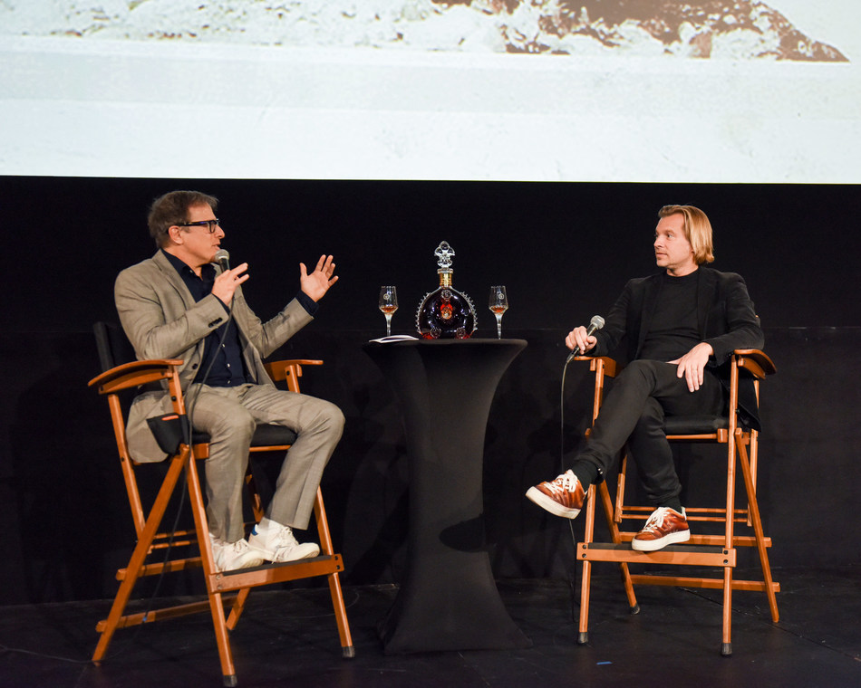 David O. Russell and Louis XIII Global Executive Director Ludovic du Plessis at the LA Premiere of the Restored 1919 Classic THE BROKEN BUTTERFLY in Los Angeles on December 13 (PRNewsfoto/LOUIS XIII)