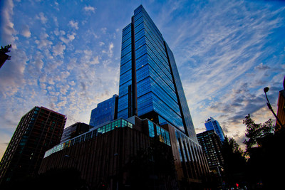 Russell Investments Center rises high in the heart of Seattle.