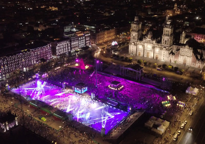 Aerial View of Zocalo Glice Rink - Mexico City