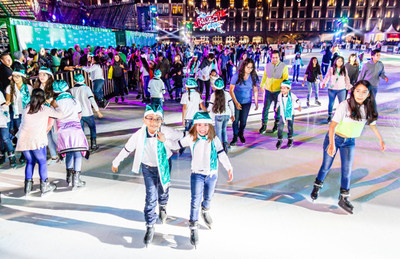 Skaters on Zocalo Glice Rink - Mexico City