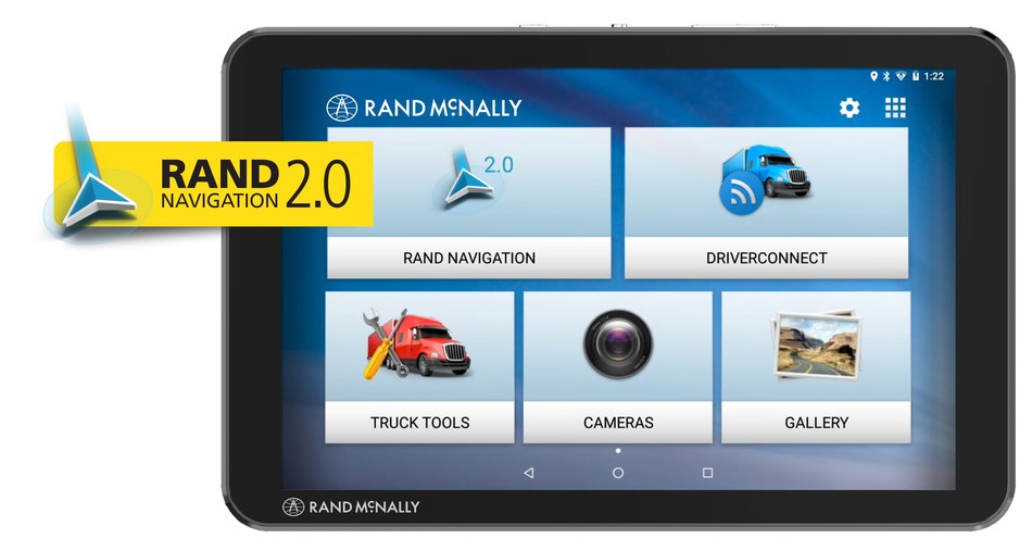 The Rand McNally TND Tablet 85 features the all-new navigation and routing platform: Rand Navigation 2.0.