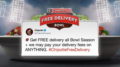 To celebrate Free Delivery Bowl, Chipotle is offering fans the chance to win free delivery on other deliveries.