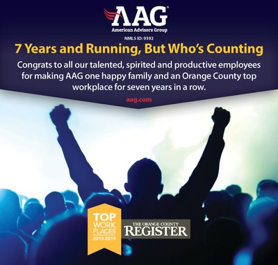 American Advisors Group (AAG) named Orange County Top Workplace by the Orange Country Register for seventh straight year