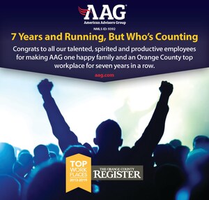 The Orange County Register Names AAG a Winner of the Orange County Top Workplaces 2019 Award