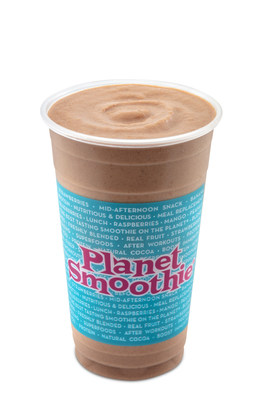 The Almond Mocha Jolt smoothie blended with almond butter, coffee, cocoa, bananas, nonfat frozen yogurt, and nonfat milk