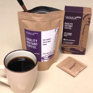Waka Coffee launches a new, quality instant coffee product online. Indian instant coffee in single-serve packets and a resealable bag.