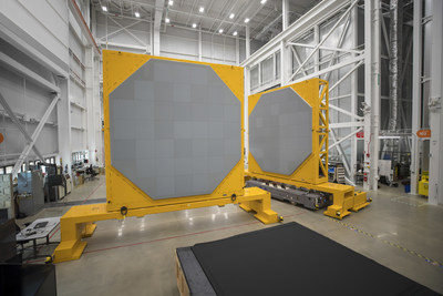 Two SPY-6(V)1 radar arrays inside Raytheon’s Andover, Massachusetts radar development facility. Two SPY-6(V)1 radar arrays inside Raytheon’s Andover, Massachusetts radar development facility.