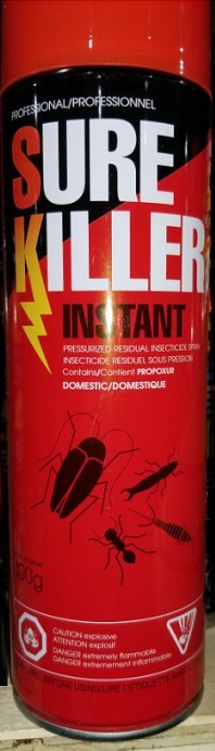 Sure Killer Instant Pressurized Residual Insecticide Spray (CNW Group/Health Canada)