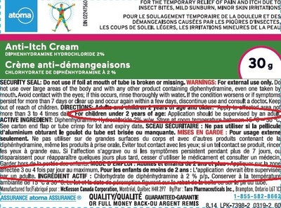 Label with incorrect warning circled (CNW Group/Health Canada)
