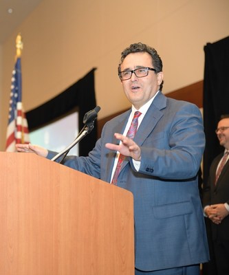 LIFETIME ACHIEVEMENT AWARD – Ali Sahabi, President of Optimum Group, LLC. and Chief Operating Officer of Optimum Seismic, Inc. addresses the audience after accepting the Building Industry Association of Southern California Baldy View Chapter’s Lifetime Achievement Award.