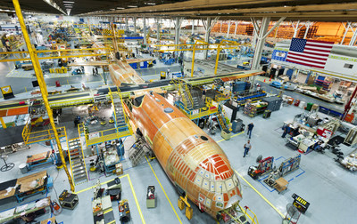 Lockheed Martin's C-130 Super Hercules production line in Marietta, Georgia. The U.S. government ordered 50 more C-130Js on Dec. 30. The multiyear contract, worth $3.4 billion, provides 24 HC/MC-130Js to the U.S. Air Force, 20 KC-130Js for the U.S. Marine Corps and and options for six HC-130Js for the U.S. Coast Guard. (PRNewsfoto/Lockheed Martin Aeronautics Com) Lockheed Martin's C-130 Super Hercules production line in Marietta, Georgia. The U.S. government ordered 50 more C-130Js on Dec. 30. The multiyear contract, worth $3.4 billion, provides 24 HC/MC-130Js to the U.S. Air Force, 20 KC-130Js for the U.S. Marine Corps and and options for six HC-130Js for the U.S. Coast Guard. (PRNewsfoto/Lockheed Martin Aeronautics Com)