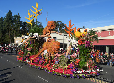 The UPS Store, Inc. float titled Stories Change Our World in support of the Toys for Tots Literary Program won the top, Sweepstakes Award at the Rose Parade on Wednesday, Jan. 1, 2020, in Pasadena, Calif.