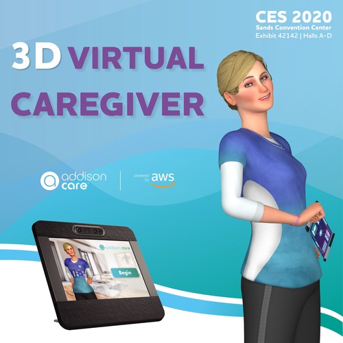 Addison, the Virtual Caregiver™, appears on a touch-screen device and provides a new digital health technology solution to consumers.