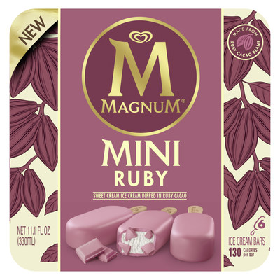 Magnum is the first national ice cream brand to combine ruby cacao with ice cream. Find Magnum Ruby Minis at select retailers now, and grocery stores nationwide starting this February.
