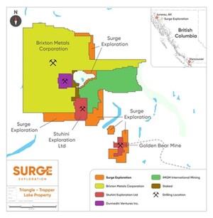 Surge Successfully Sells its Trapper Lake Land Positions to Brixton Metals