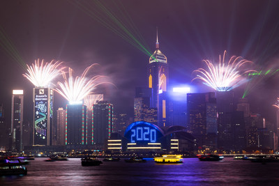 Hong Kong ushered in 2020 with a light extravaganza featuring an enhanced A Symphony of Lights with lasers, searchlights, pyrotechnics, and other dazzling effects.
