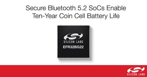 New Secure Bluetooth 5.2 SoCs Enable Ten-Year Coin Cell Battery Operation