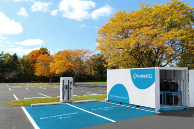 Chakratec Partners with Blink Charging to Bring Affordable and Sustainable EV Charging Technology to the US Market. Photo of a Kinetic Charging Station.