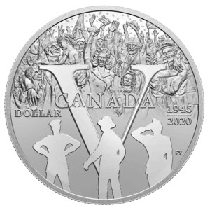 La Monnaie royale canadienne souligne le 75e anniversaire du jour de la Victoire en Europe sur son dollar épreuve numismatique en argent 2020