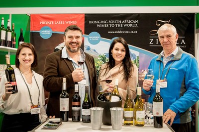 Gesondheid! Zidela Wines of South Africa raise a glass to the American retailers at PLMA's annual trade show.