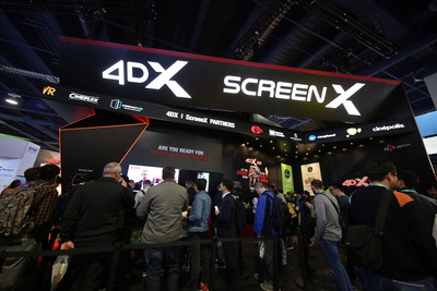 Attendees waiting in line to see 4DX Screen at CES 2020