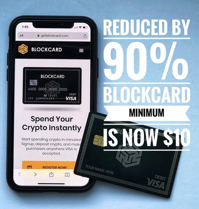 Ternio has reduced BlockCard minimums by 90%