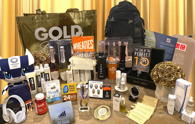 Upon exit, lucky attendees of Gold Meets Golden 2020 left with a jam-packed Gold-Medal Rolling Gift Bag from the Mr. Morris Foundation valued at over $10,000.  Items from Coca-Cola, BMW Beverly Hills, FASHWIRE, TONAL Fitness, Ghost Democracy Clean Transparent Skincare, Herradura Tequila, J'Adore Les Fleurs, UNIQLO, CBDFx, Rosetta Stone, Paul Mitchell, Wheaties, Golden Door Spa, Le Grand Courtage, The Giving Keys, UR+H, Cann Deux and more.