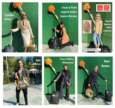 Celebrities leave Gold Meets Golden 2020 with a $10,000 Gold-Medal Gift Bag.  Pictured here: Cynthia Erivo, Jackie Joyner-Kersee, Nadia Comaneci, Nyle DiMarco, Ibtihaj Muhammad and Matt Bomer.
